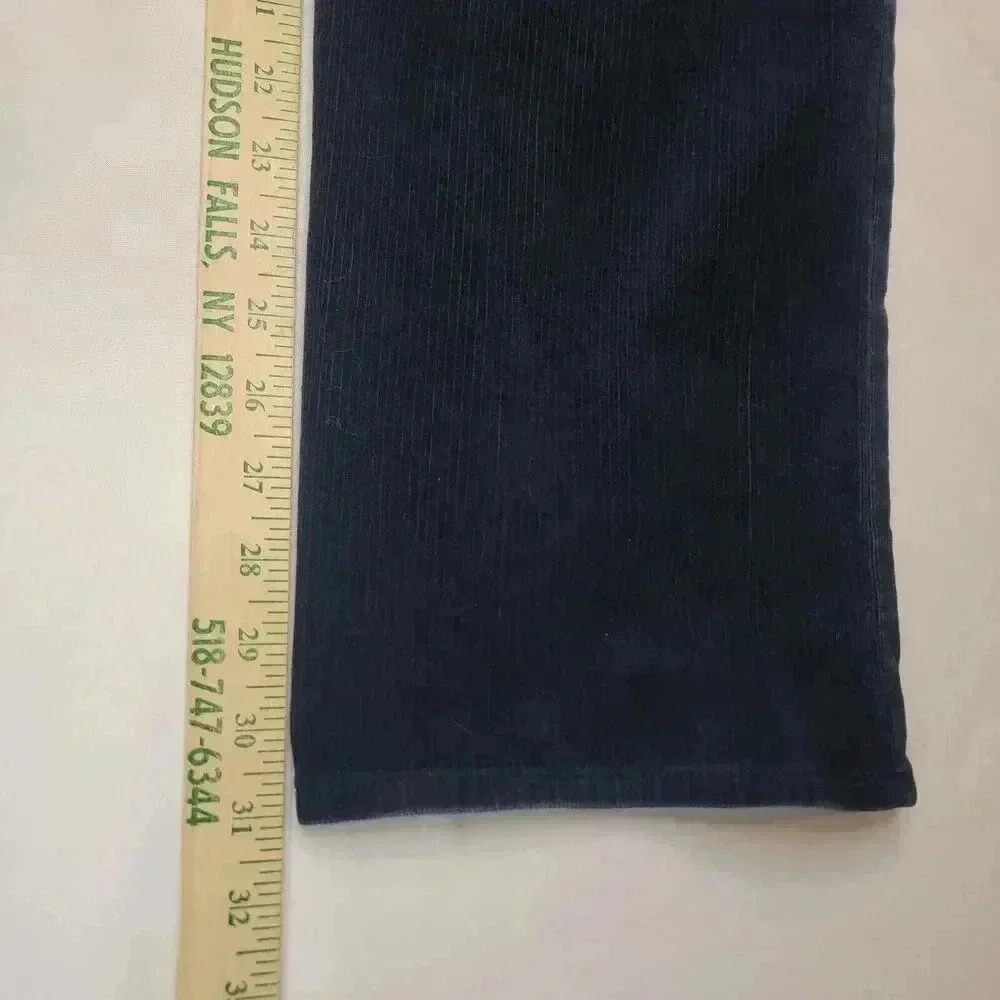 Lands End Corduroy Pants Womems 16 Navy Blue Mid Rise Straight 35 x 31 Classic - Picture 6 of 16